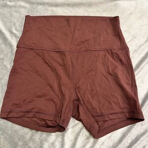 CRE YOGA Women High Waisted Yoga Shorts Brown Seamless Fit
